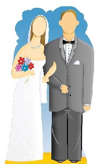 SU-545 Wedding Couple Life Size Stand In Standup