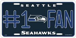 Seattle Seahawks Number One License Plate