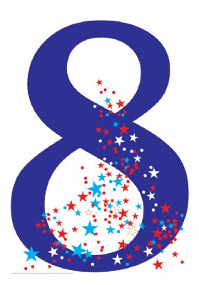 SU-861 Number 8 Lifesize Cardboard Cutout