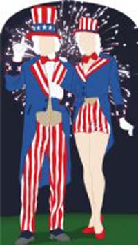 SU-895 Aunt and Uncle Sam Lifesize Cardboard Cutout Standin
