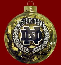University of North Carolina Glass Filled Christmas Ornament