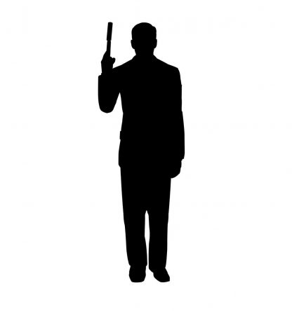 SU-2320 Secret Agent Silhouette Lifesize Cutout Standup
