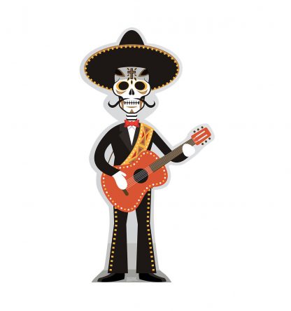 SU-2390 Day of The Dead Guitar Player Cardboard Cutout