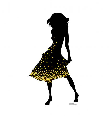 SU-2400 Dancer Yellow Sparkles Silhouette Cutout Standup