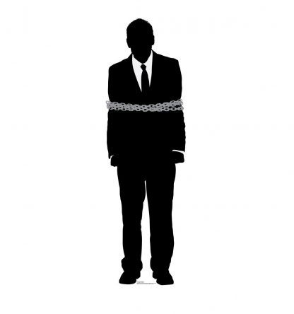 SU-2406 Prisoner Silhouette Cardboard Cutout Standup