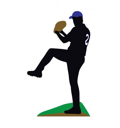 SU-2543 Baseball Player Silhouette Cutout Standup