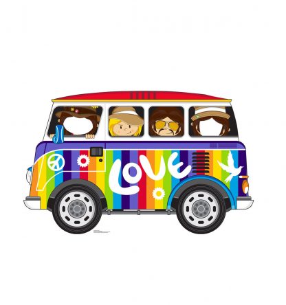 SU-2553 Hippie Bus Cardboard Cutout Stand-in