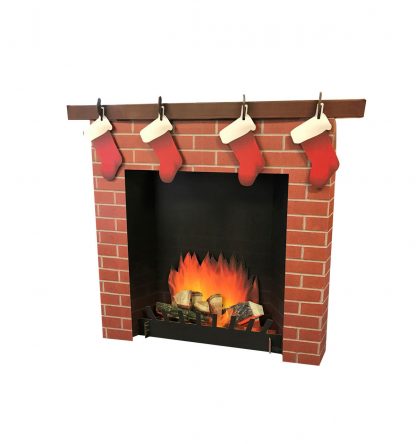 SU-2569 3D Brick Fireplace Cardboard Cutout Standup