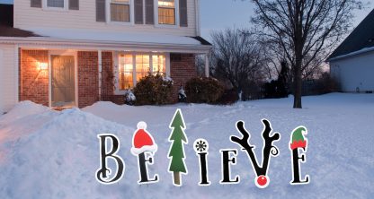 SU-2579 BELIEVE Outdoor Yard Sign Cutout Standup