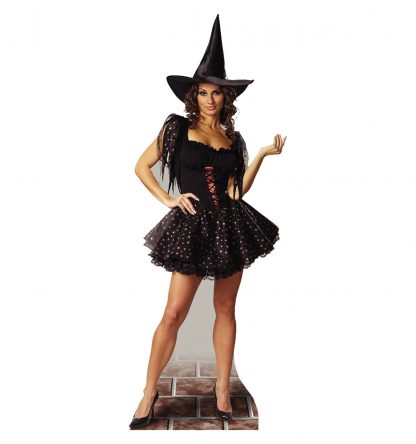 SU-809 Glitter Witch Lifesize Cardboard Cutout Standup
