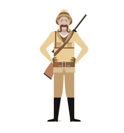 SU-2549 Safari Hunter Lifesize Cardboard Standup