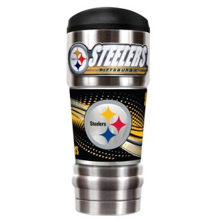 PITTSBURGH STEELERS NFL FOOTBALL 14 OZ DOUBLE WALLED TRAVEL TUMBLER NEW