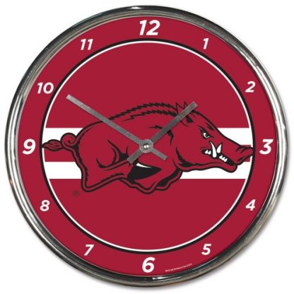 Arkansas University Chrome Team Clock