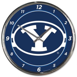 Brigham Young University Chrome Team Clock