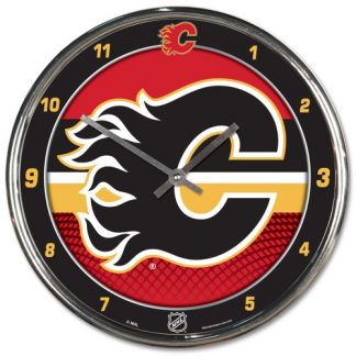 Calgary Flames Chrome Team Clock