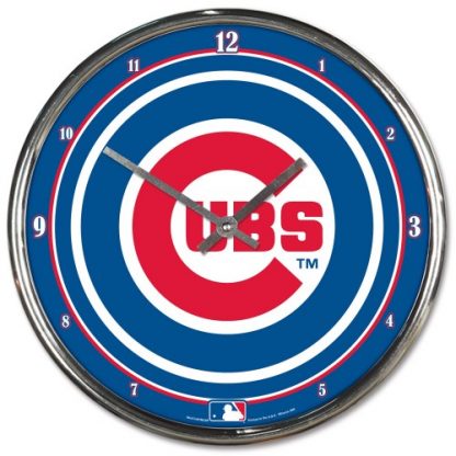 Chicago Cubs Chrome Team Clock