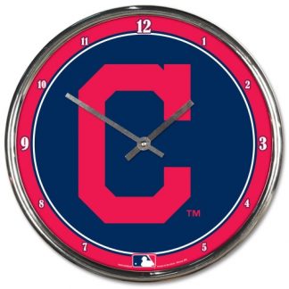 Cleveland Indians Chrome Team Clock