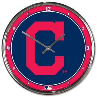 Cleveland Indians Chrome Team Clock