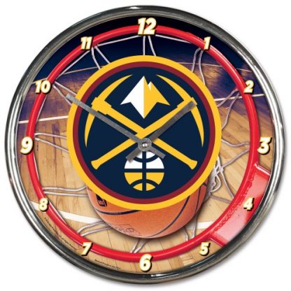 Denver Nuggets Chrome Team Clock