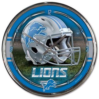 Detroit Lions Chrome Team Clock