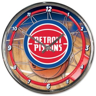 Detroit Pistons Chrome Team Clock