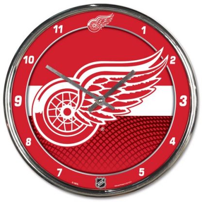 Detroit Red Wings Chrome Team Clock