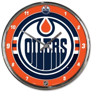 Edmonton Oilers Chrome Team Clock