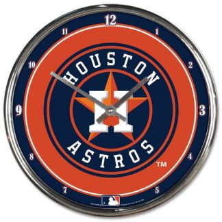 Houston Astros Chrome Team Clock