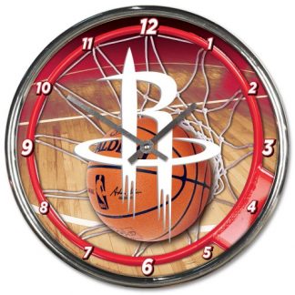 Houston Rockets Chrome Team Clock
