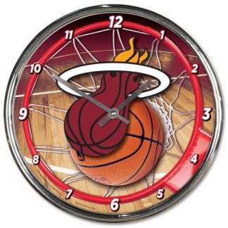Miami Heat Chrome Team Clock