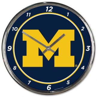 Michigan University Chrome Team Clock