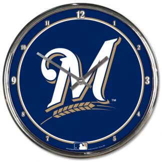 Milwaukee Brewers Chrome Team Clock