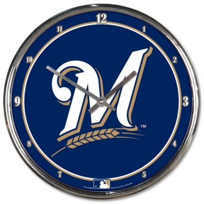 Milwaukee Brewers Chrome Team Clock