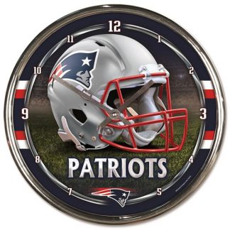 New England Patriots Chrome Team Clock