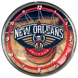 New Orleans Pelicans Chrome Team Clock