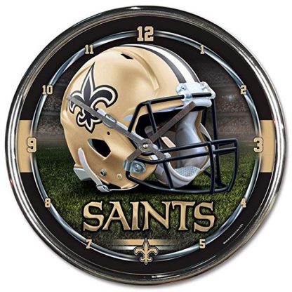 New Orleans Saints Chrome Team Clock