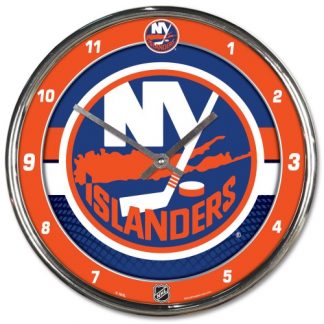 New York Islanders Chrome Team Clock