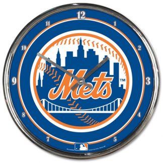 New York Mets Chrome Team Clock