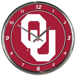 Oklahoma University Chrome Team Clock