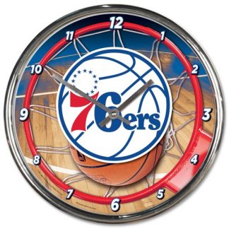 Philadelphia 76ers Chrome Team Clock