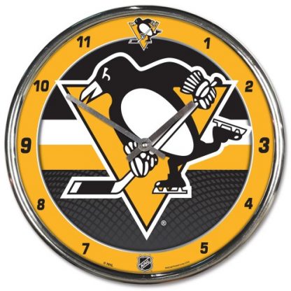 Pittsburgh Penguins Chrome Team Clock