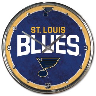 St Louis Blues Chrome Team Clock
