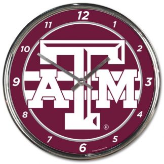 Texas A&M University Chrome Team Clock