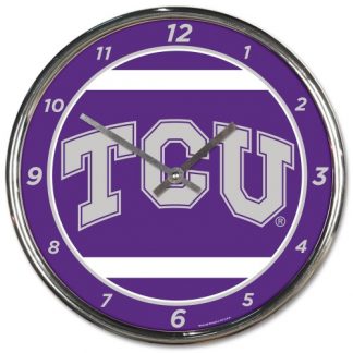 Texas Christian University Chrome Team Clock