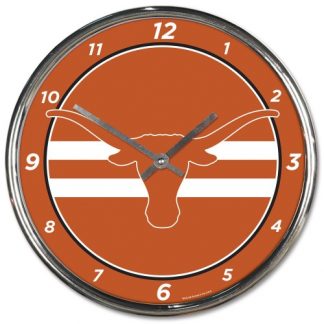 Texas University Chrome Team Clock