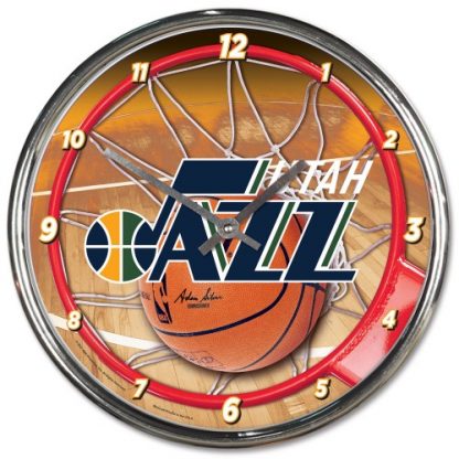 Utah Jazz Chrome Team Clock