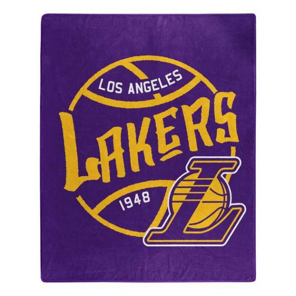 Los Angeles Lakers Throw Blanket 50x60 Blacktop Design SWIT Sports
