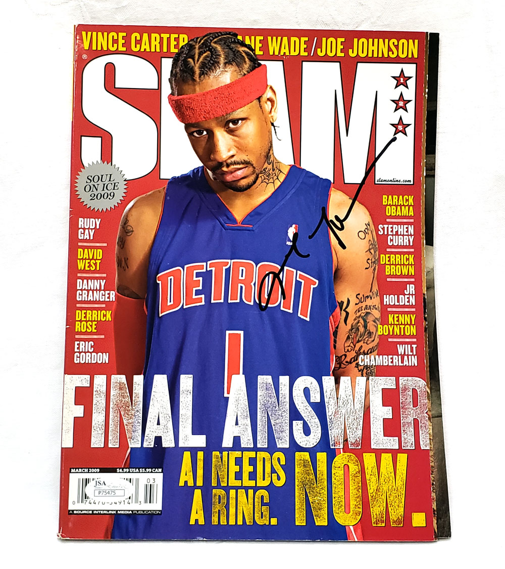 Allen Iverson Signed Slam Cover JSA P75475 - SWIT Sports