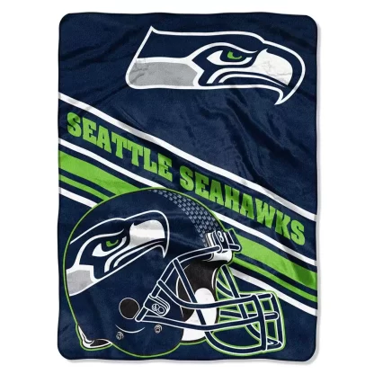 Seattle Seahawks Blanket 60x80 Slant Design