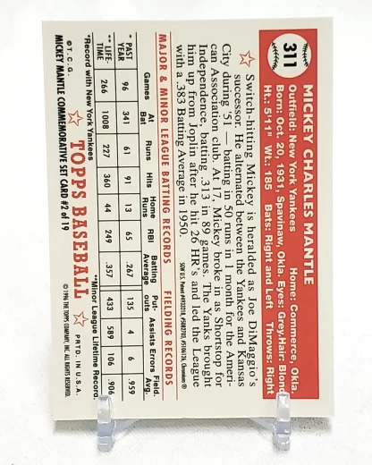 Mickey Mantle 311 back